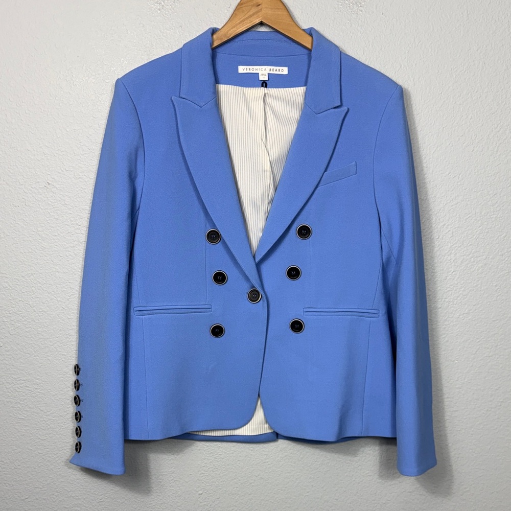 Veronica Beard Periwinkle Double-Breasted Blazer
